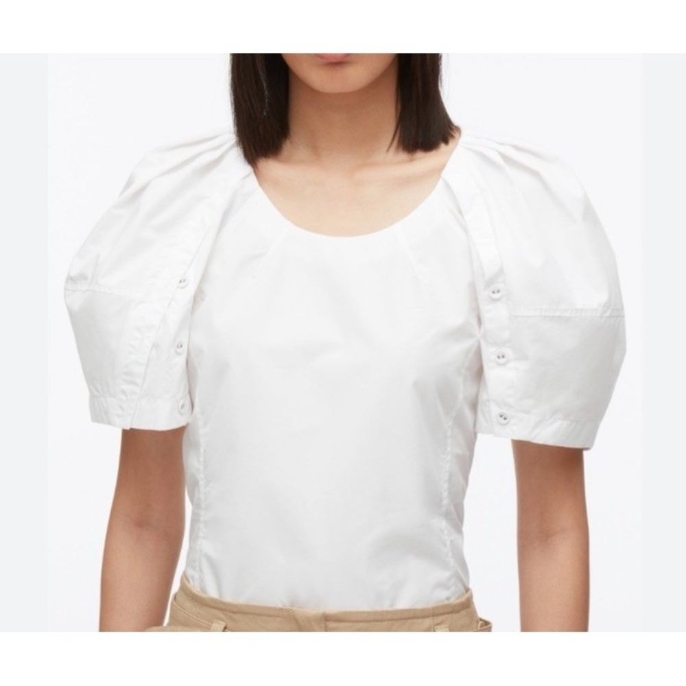 3.1 Phillip Lim White Puff-Sleeve Blouse